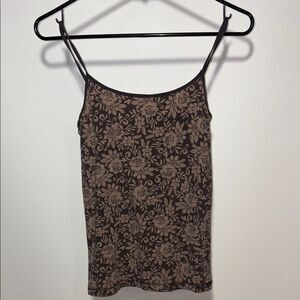 AEROSOLES Black and Tan Floral Camisole